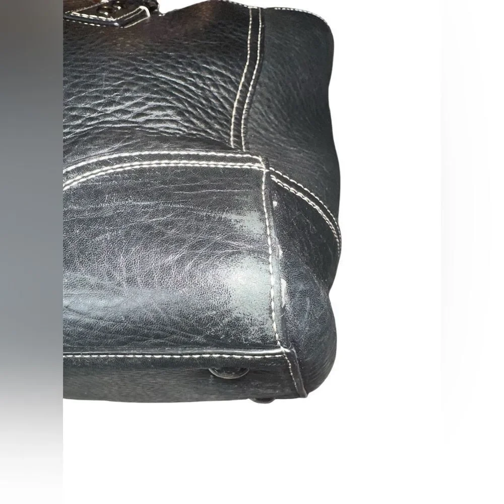 Coach Black Pebble Leather Tote Bag
